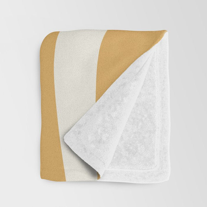 Palm Springs Mid Century Modern Abstract in Muted Mustard Gold, Charcoal Gray, and Cream Throw Blanket Gallery Image 3