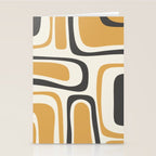 Palm Springs Mid Century Modern Abstract in Muted Mustard Gold, Charcoal Gray, and Cream Stationery Card Gallery Image 2