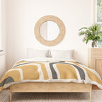 Palm Springs Mid Century Modern Abstract in Muted Mustard Gold, Charcoal Gray, and Cream Duvet Cover Gallery Image 3