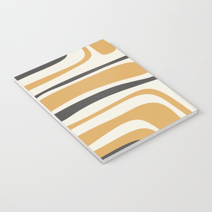 Palm Springs Mid Century Modern Abstract in Muted Mustard Gold, Charcoal Gray, and Cream Notebook Gallery Image 3