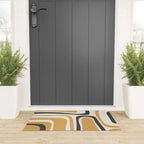 Palm Springs Mid Century Modern Abstract in Muted Mustard Gold, Charcoal Gray, and Cream Welcome Mat Gallery Image 3
