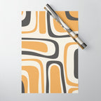 Palm Springs Mid Century Modern Abstract in Muted Mustard Gold, Charcoal Gray, and Cream Wrapping Paper Gallery Image 1