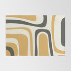 Palm Springs Mid Century Modern Abstract in Muted Mustard Gold, Charcoal Gray, and Cream Rug Gallery Image 2