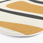 Palm Springs Mid Century Modern Abstract in Muted Mustard Gold, Charcoal Gray, and Cream Bath Mat Gallery Image 3