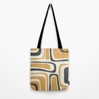 Palm Springs Mid Century Modern Abstract in Muted Mustard Gold, Charcoal Gray, and Cream Tote Bag Gallery Image 2