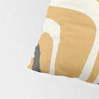 Palm Springs Mid Century Modern Abstract in Muted Mustard Gold, Charcoal Gray, and Cream Pillow Sham Gallery Image 4