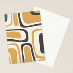 Palm Springs Mid Century Modern Abstract in Muted Mustard Gold, Charcoal Gray, and Cream Stationery Card Gallery Image 2
