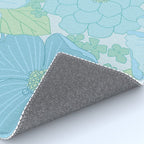 Light Blue Pastel Vintage Floral Pattern Rug Gallery Image 4