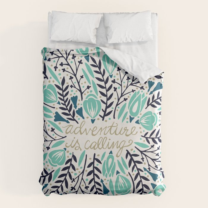 Adventure is Calling - Navy & Mint Palette Duvet Cover Gallery Image 6