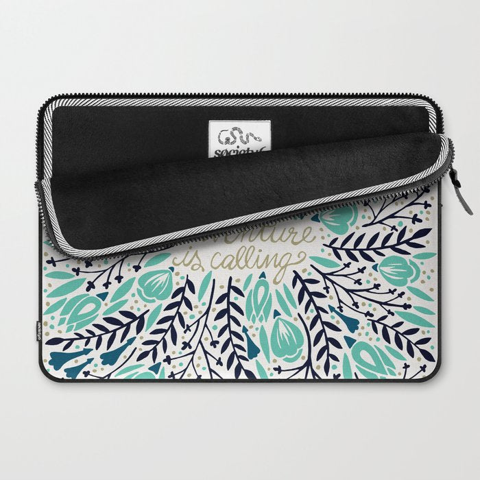 Adventure is Calling - Navy & Mint Palette Laptop Sleeve Gallery Image 2