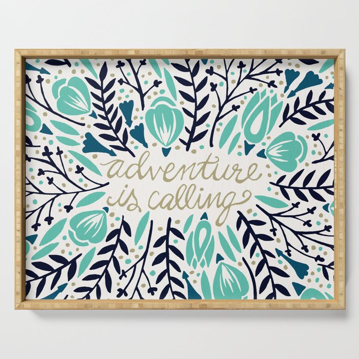 Adventure is Calling - Navy & Mint Palette Serving Tray Gallery Image 1
