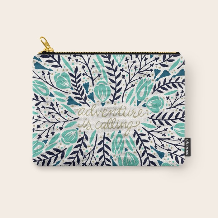 Adventure is Calling â Navy & Mint Palette Carry All Pouch Gallery Image 1