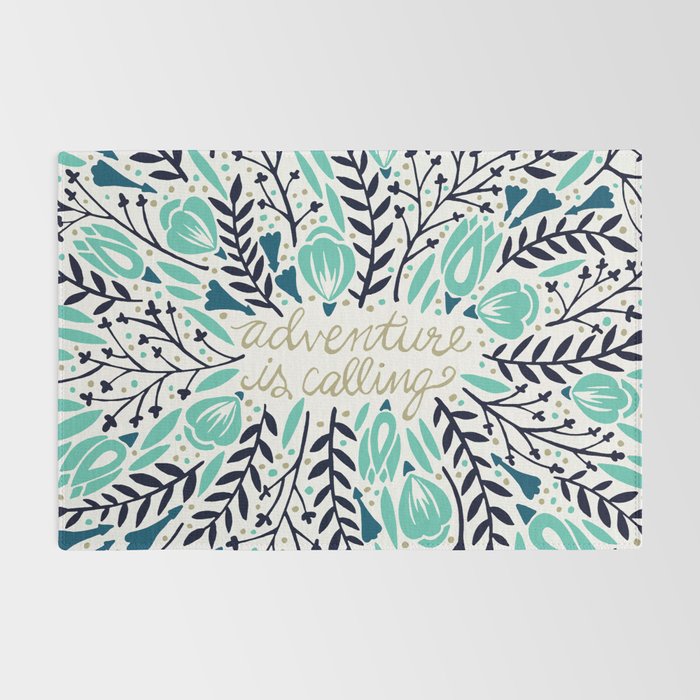 Adventure is Calling - Navy & Mint Palette Rug Gallery Image 2
