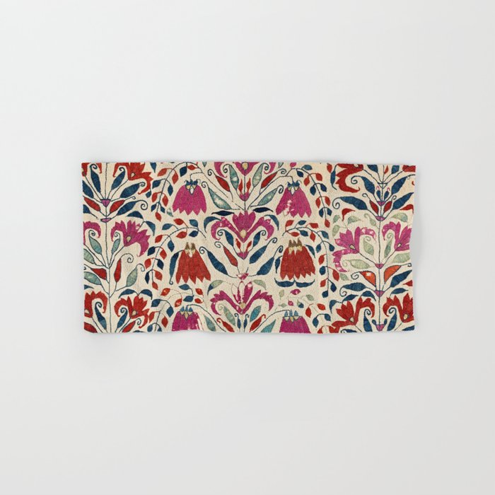 Tekke Asmalyk West Turkestan Floral Textile Print Bath Towel Gallery Image 1