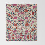 Tekke Asmalyk West Turkestan Floral Textile Print Throw Blanket Gallery Image 2