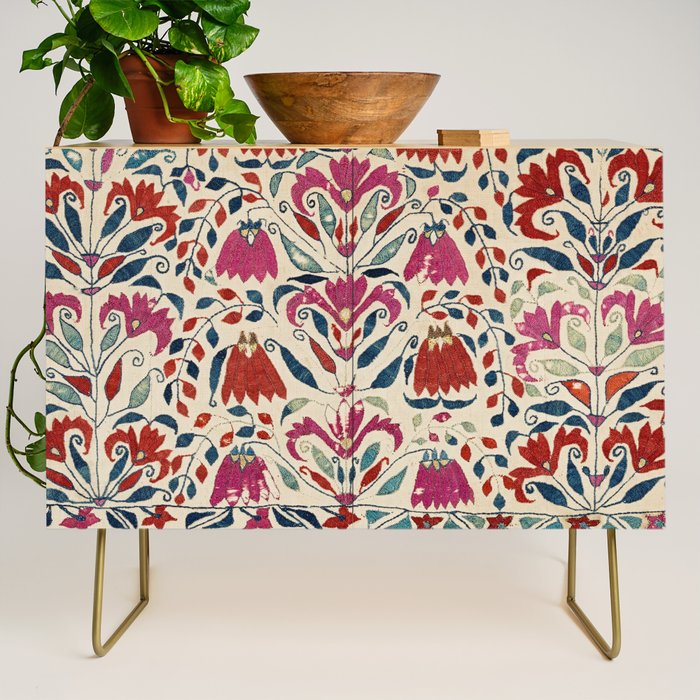 Tekke Asmalyk West Turkestan Floral Textile Print Credenza Gallery Image 1