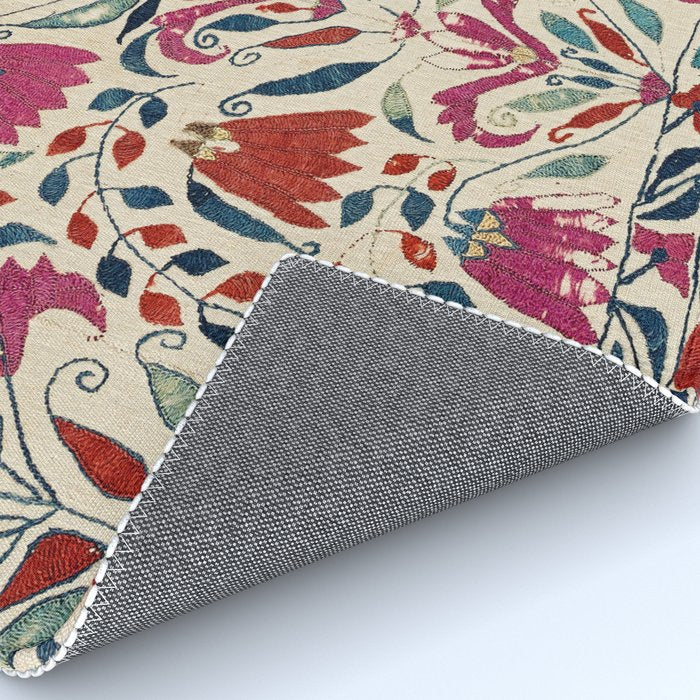 Tekke Asmalyk West Turkestan Floral Textile Print Rug Gallery Image 4