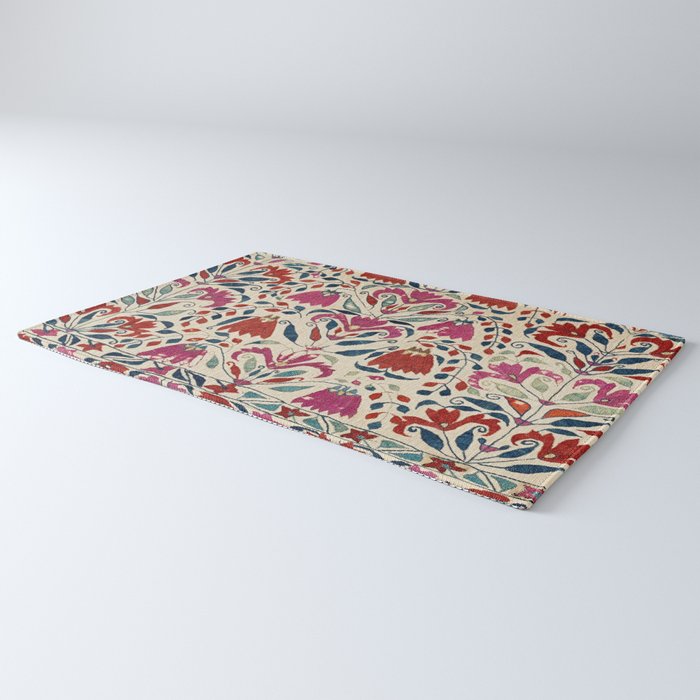 Tekke Asmalyk West Turkestan Floral Textile Print Rug Gallery Image 3