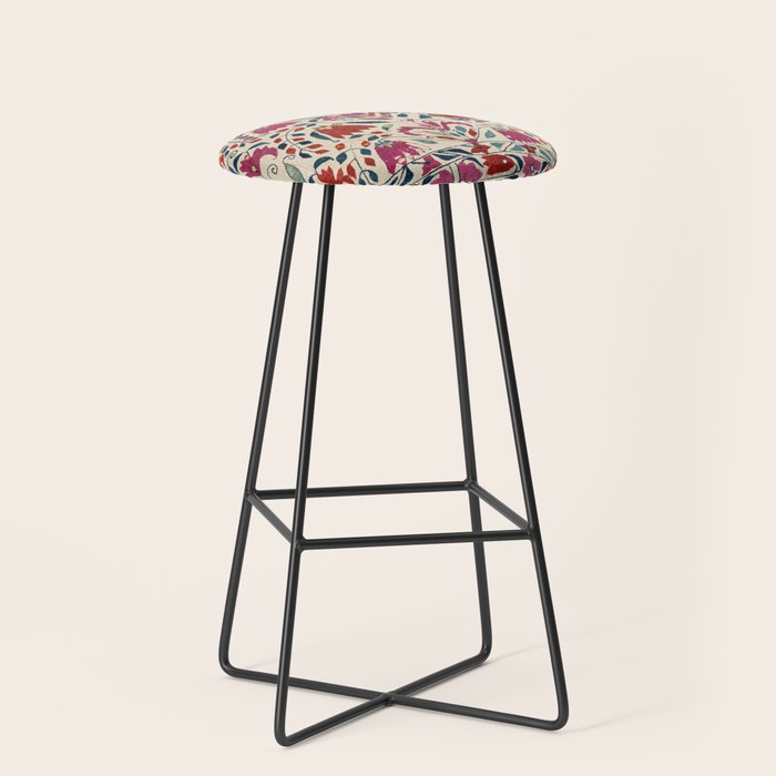 Tekke Asmalyk West Turkestan Floral Textile Print Stool Gallery Image 1