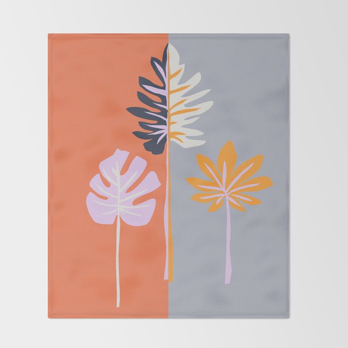 Double-sided leaves Throw Blanket Gallery Image 2