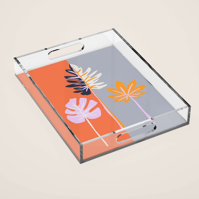 Double-sided leaves Acrylic Tray Gallery Image 1