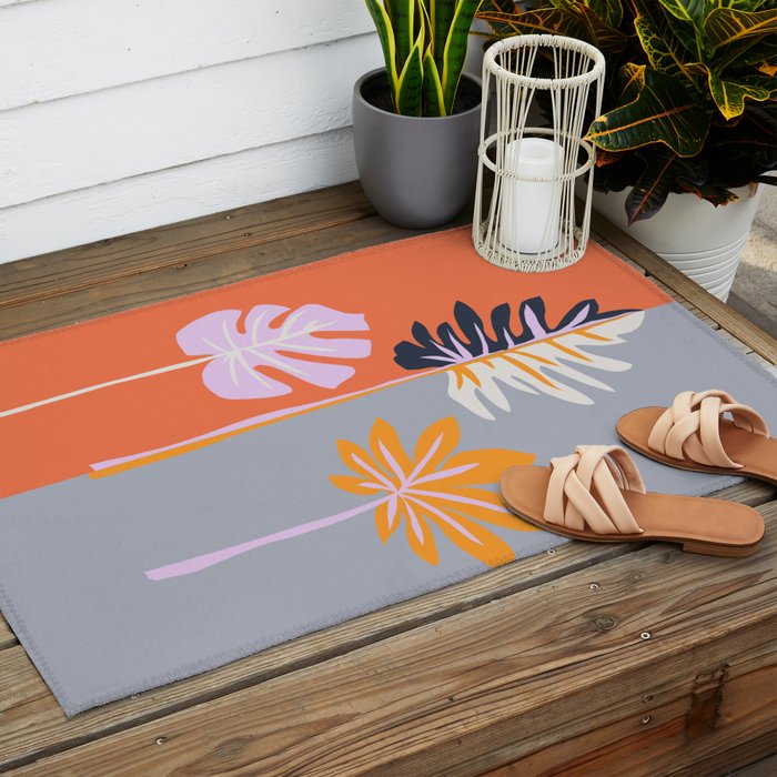 Double-sided leaves Outdoor Rug Gallery Image 2