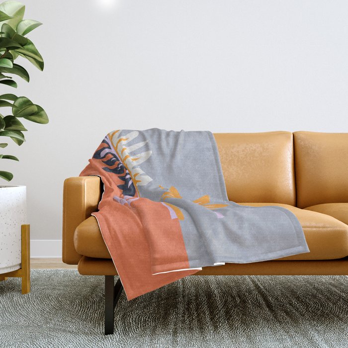 Double-sided leaves Throw Blanket Gallery Image 1