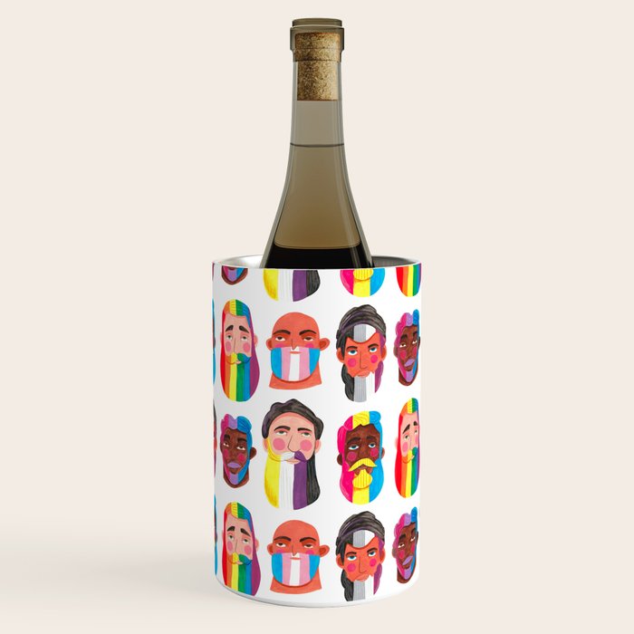 Gay pride rainbow gender flags beard men Wine Chiller Gallery Image 3