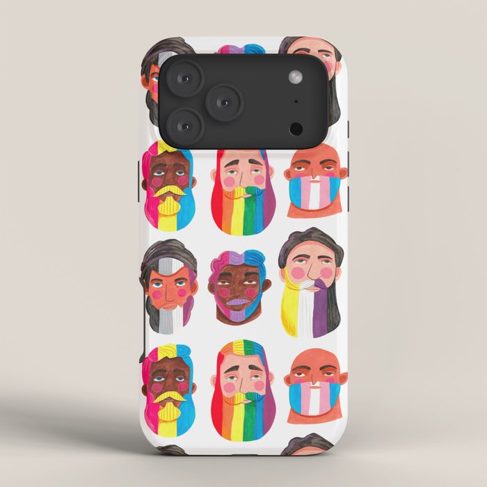 Gay pride rainbow gender flags beard men iPhone Case Gallery Image 4