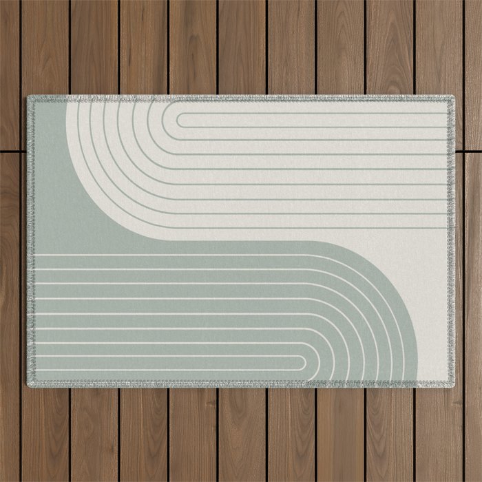 Two Tone Line Curvature LIII Outdoor Rug Gallery Image 1