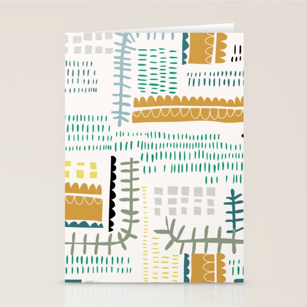 Block print geometrics Stationery Card Gallery Image 1