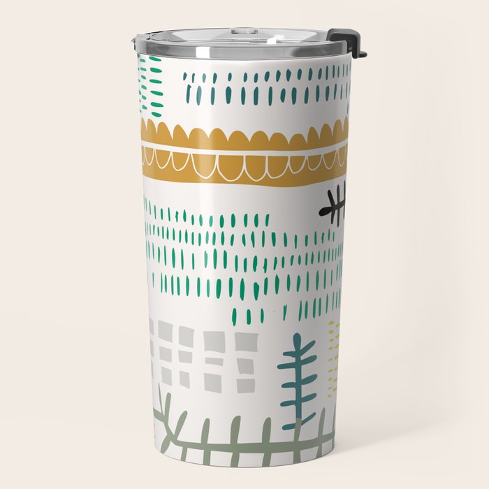 Block print geometrics Travel Mug Gallery Image 2