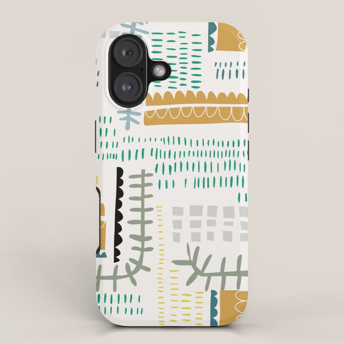 Block print geometrics iPhone Case Gallery Image 1
