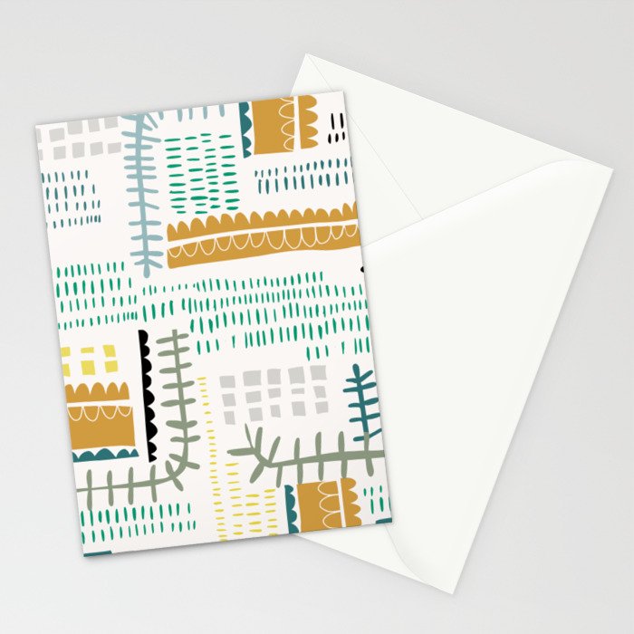 Block print geometrics Stationery Card Gallery Image 2