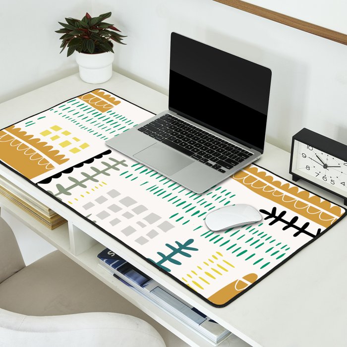 Block print geometrics Desk Mat Gallery Image 2