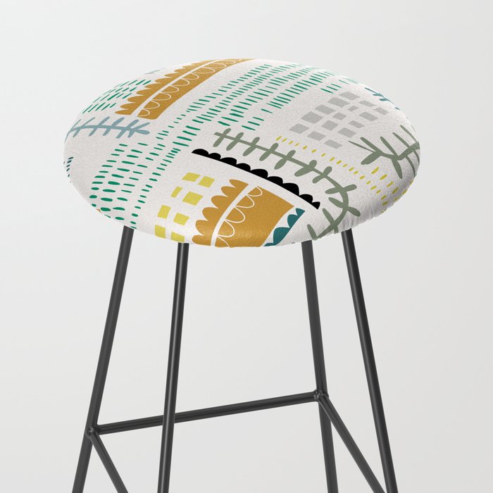 Block print geometrics Stool Gallery Image 2