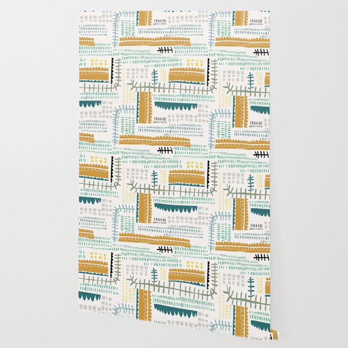 Block print geometrics Wallpaper Gallery Image 2