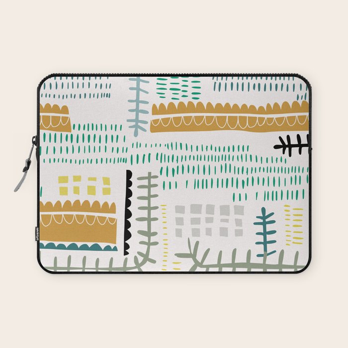 Block print geometrics Laptop Sleeve Gallery Image 1