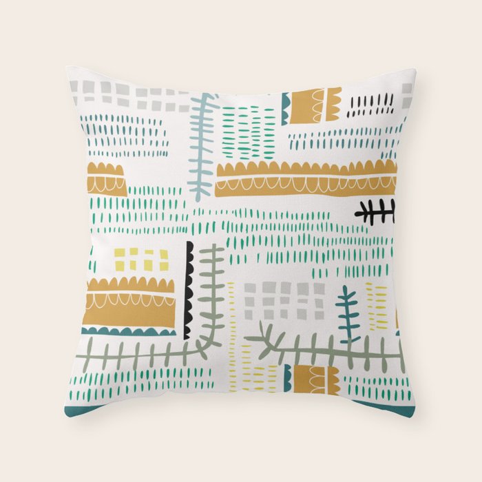Block print geometrics Throw Pillow Gallery Image 6