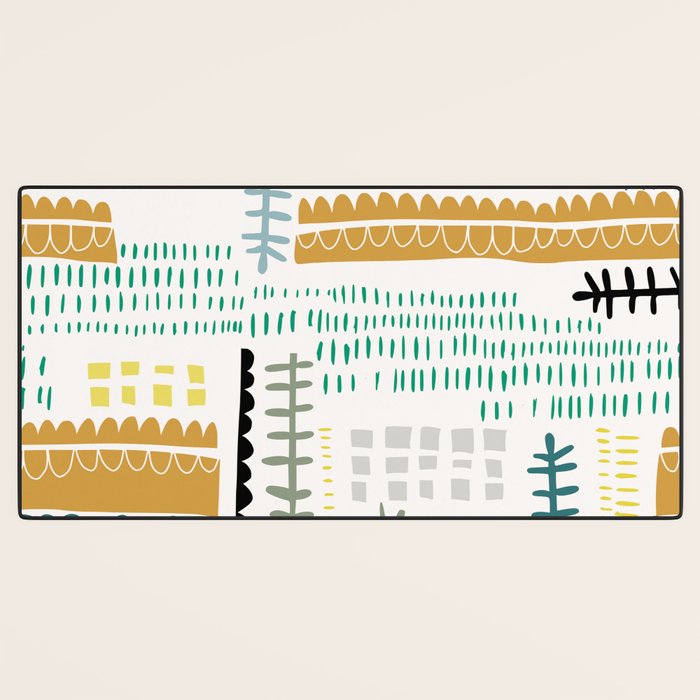 Block print geometrics Desk Mat Gallery Image 3