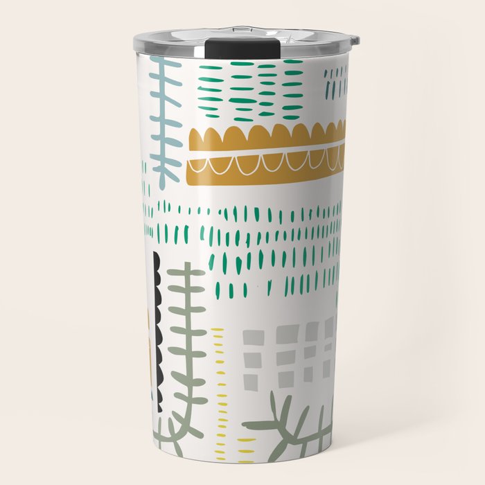 Block print geometrics Travel Mug Gallery Image 1