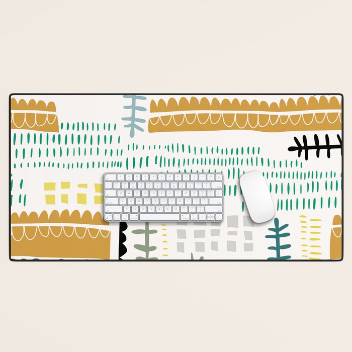 Block print geometrics Desk Mat Gallery Image 1