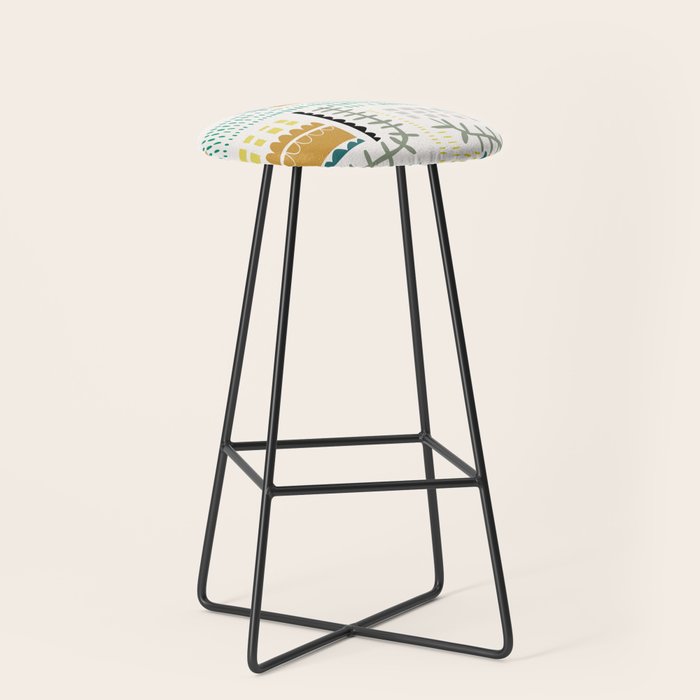 Block print geometrics Stool Gallery Image 1
