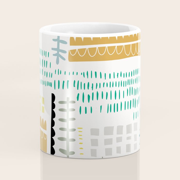 Block print geometrics Coffee Mug Gallery Image 4
