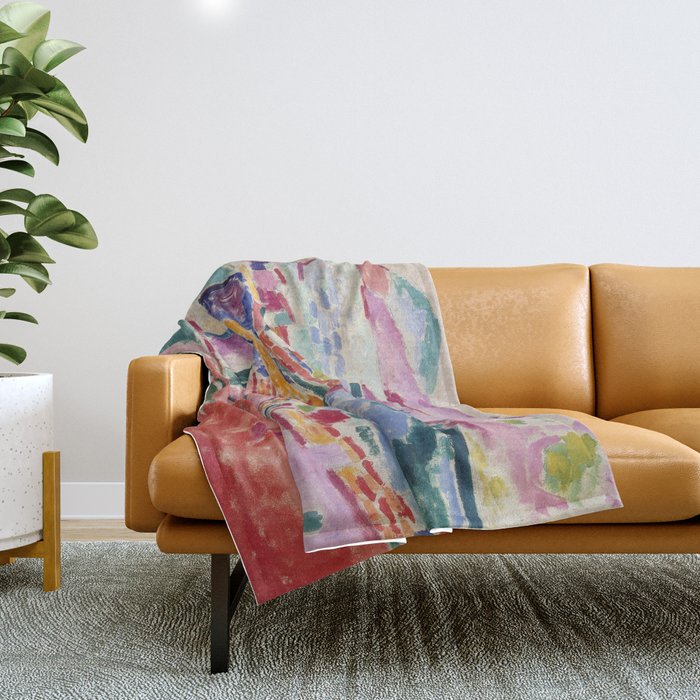 Henri matisse Landscape at Collioure Throw Blanket Gallery Image 1