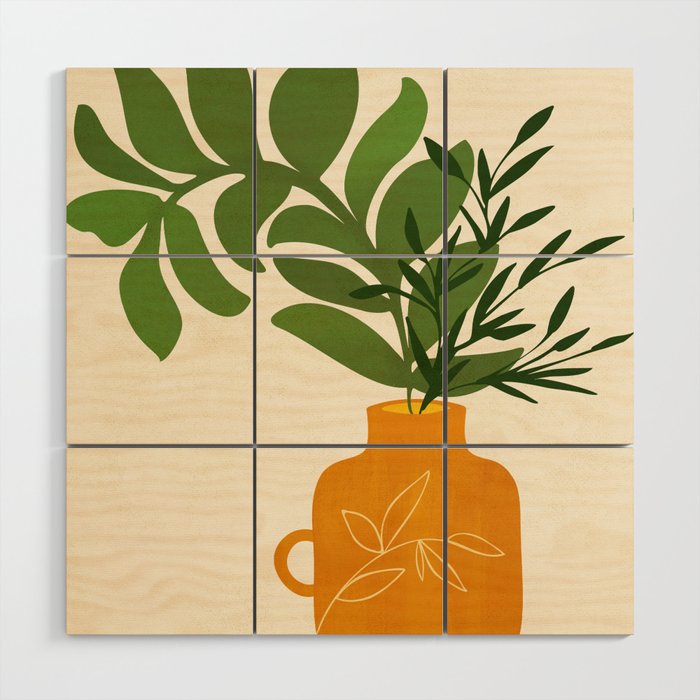 Boho Bouquet Vintage Botanical Illustration Wood Wall Art Gallery Image 1