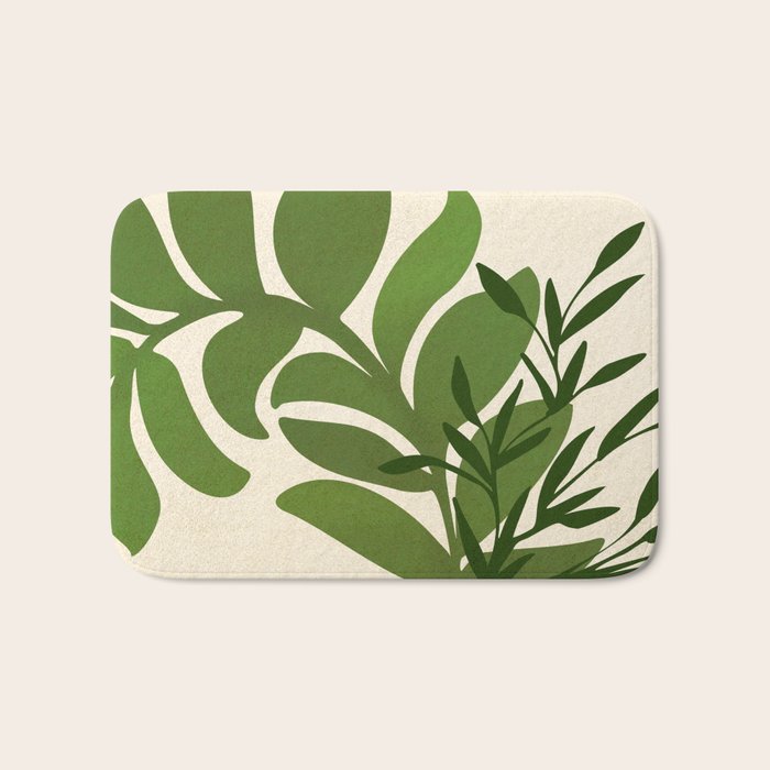 Boho Bouquet Vintage Botanical Illustration Bath Mat Gallery Image 1