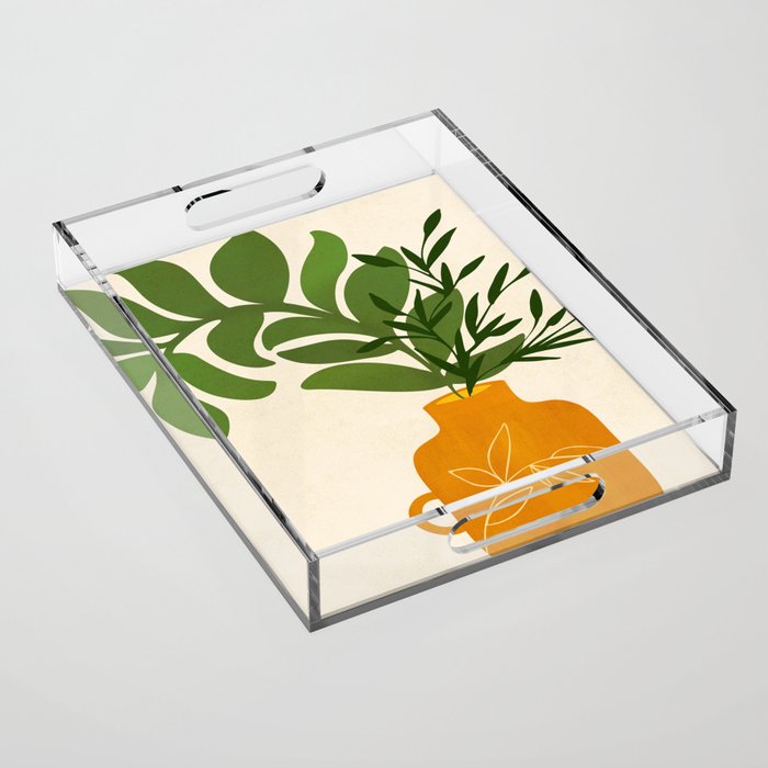 Boho Bouquet Vintage Botanical Illustration Acrylic Tray Gallery Image 1