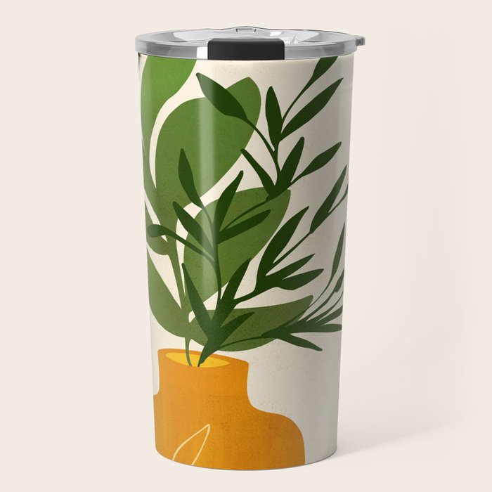 Boho Bouquet Vintage Botanical Illustration Travel Mug Gallery Image 1