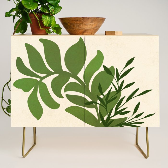 Boho Bouquet Vintage Botanical Illustration Credenza Gallery Image 1